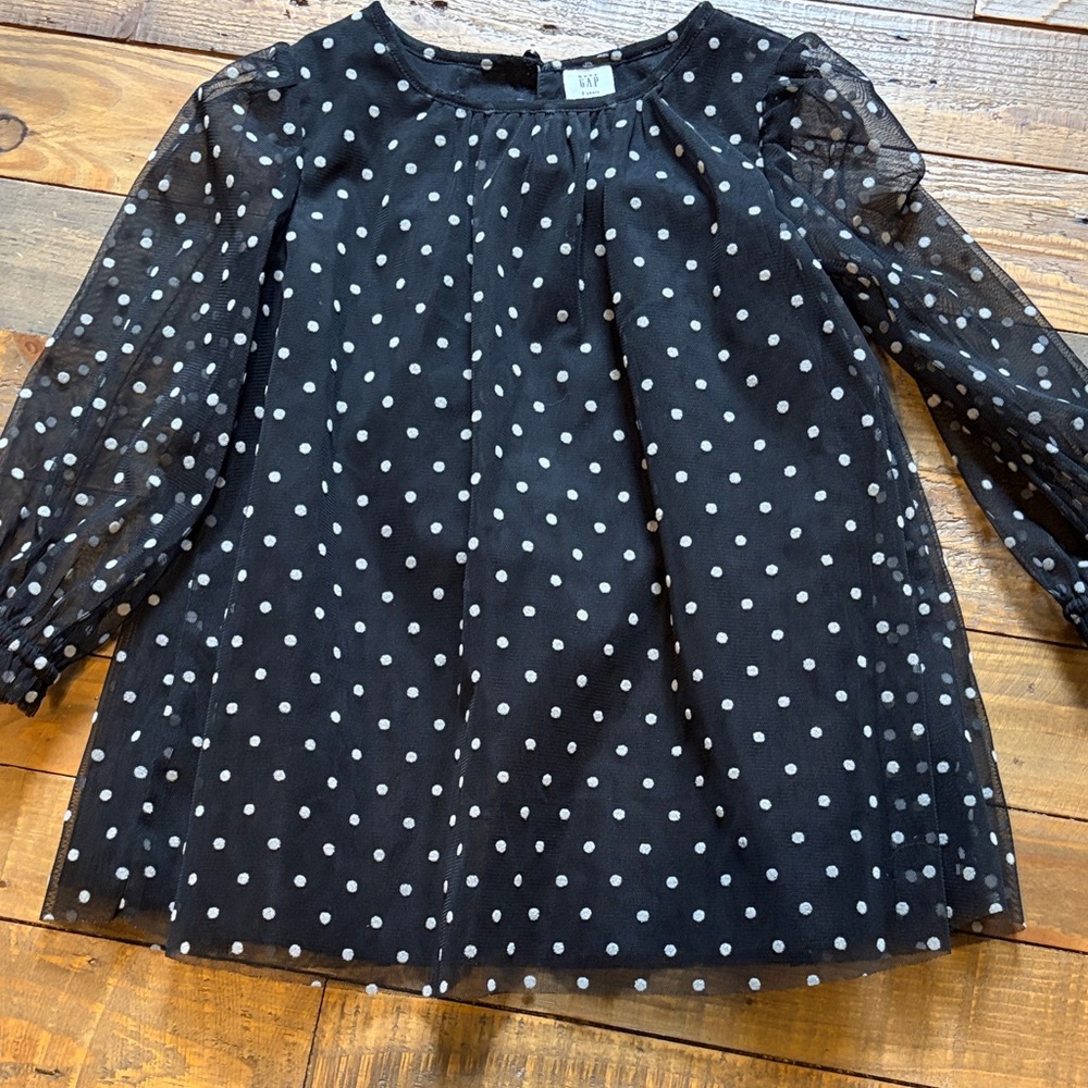 Baby Gap Black toddler dress with White Polka Dots